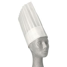 etal-shop.com - Toque de chef en voile de PP 30 cm x 28 cm blanc ajustable, lissé par 50