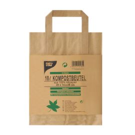 etal-shop.com - Sac compostable en papier, avec poignée 10 l 28 cm x 22 cm x 14 cm par 300