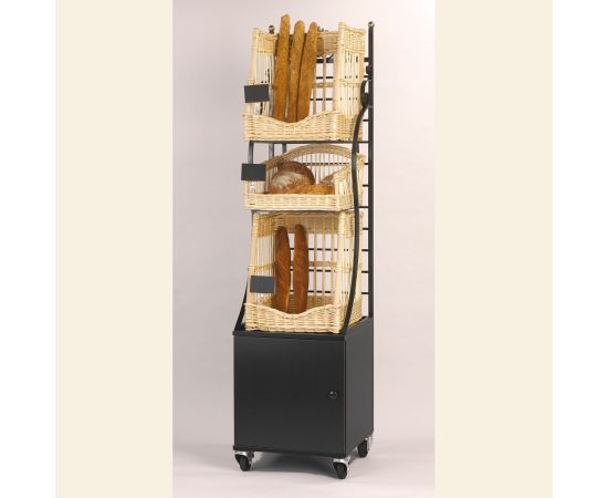 etal-shop.com - Etagère mobile modulable Boislette 2 paniers baguettes 1 panier pains spéciaux