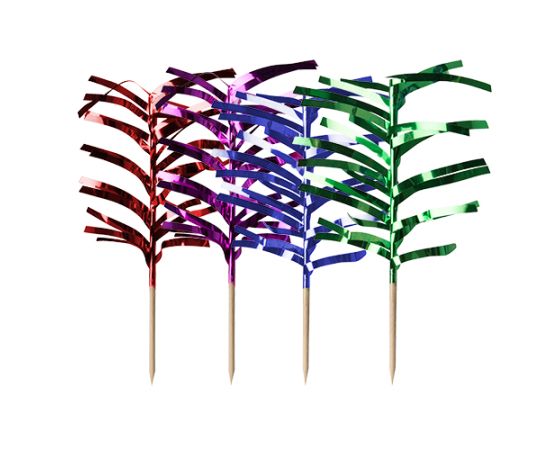 etal-shop.com - Pique décoratif 12 cm couleurs assorties ''Palm Leaf'' par 1440