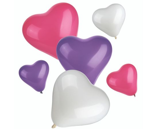 etal-shop.com - Ballon couleurs assorties ''Coeur'' small + medium par 144