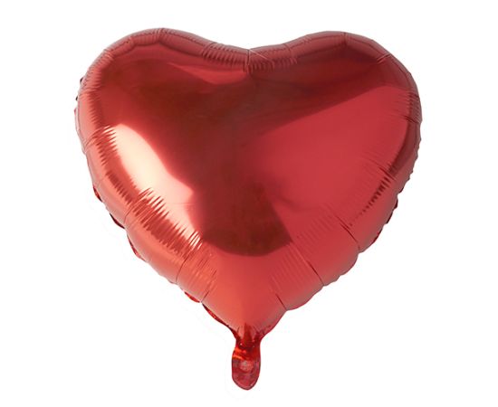 etal-shop.com - Ballon aluminium D45 cm rouge ''Coeur'' par 24
