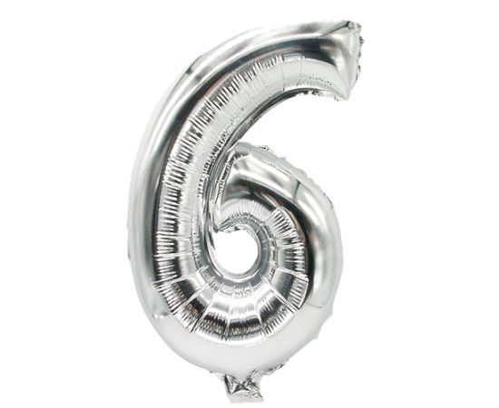 etal-shop.com - Ballon aluminium 35 cm x 20 cm argent ''6'' par 24