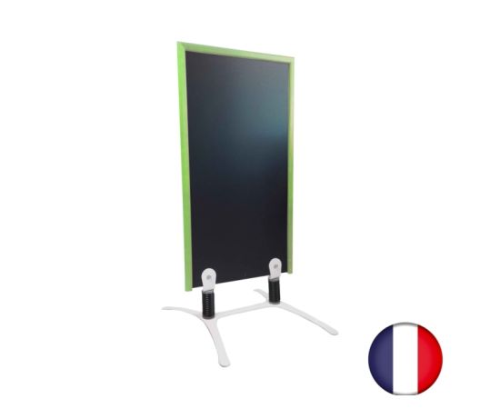 etal-shop.com - Panneau trottoir sur piétement blanc et cadre bois vert dimensions 120 x 65 cm