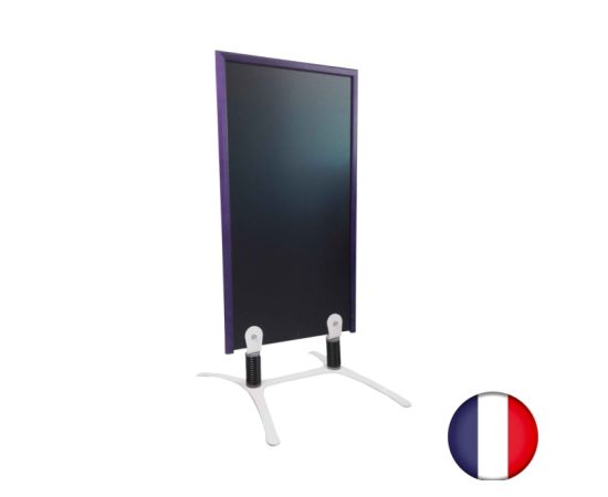 etal-shop.com - Panneau trottoir sur piétement blanc et cadre bois violet dimensions 120 x 65 cm