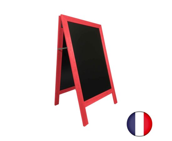 etal-shop.com - Chevalet stop trottoir avec cadre bois couleur rouge vin dimensions 127 x 75 cm