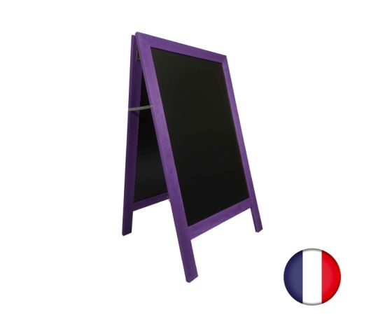 etal-shop.com - Chevalet stop trottoir avec cadre bois couleur violet dimensions 127 x 75 cm