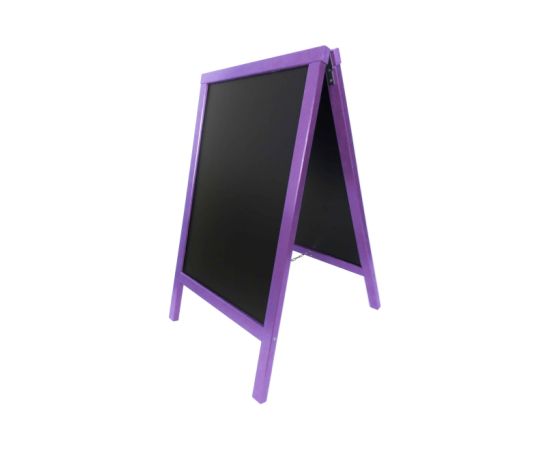 etal-shop.com - Chevalet stop trottoir avec cadre bois couleur violet dimensions 90 x 55 cm