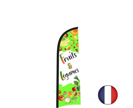 etal-shop.com - Drapeau publicitaire "Fruits & Légumes" de dimensions 230 x 70 cm
