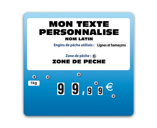etal-shop.com - Etiquette bleue Trad'Etiq POISSON XL à roues, A TEXTE: OUI, Couleur: Bleu