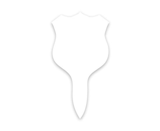 etal-shop.com - Etiquettes ECUSSONS vierges  blanc avec pique en forme